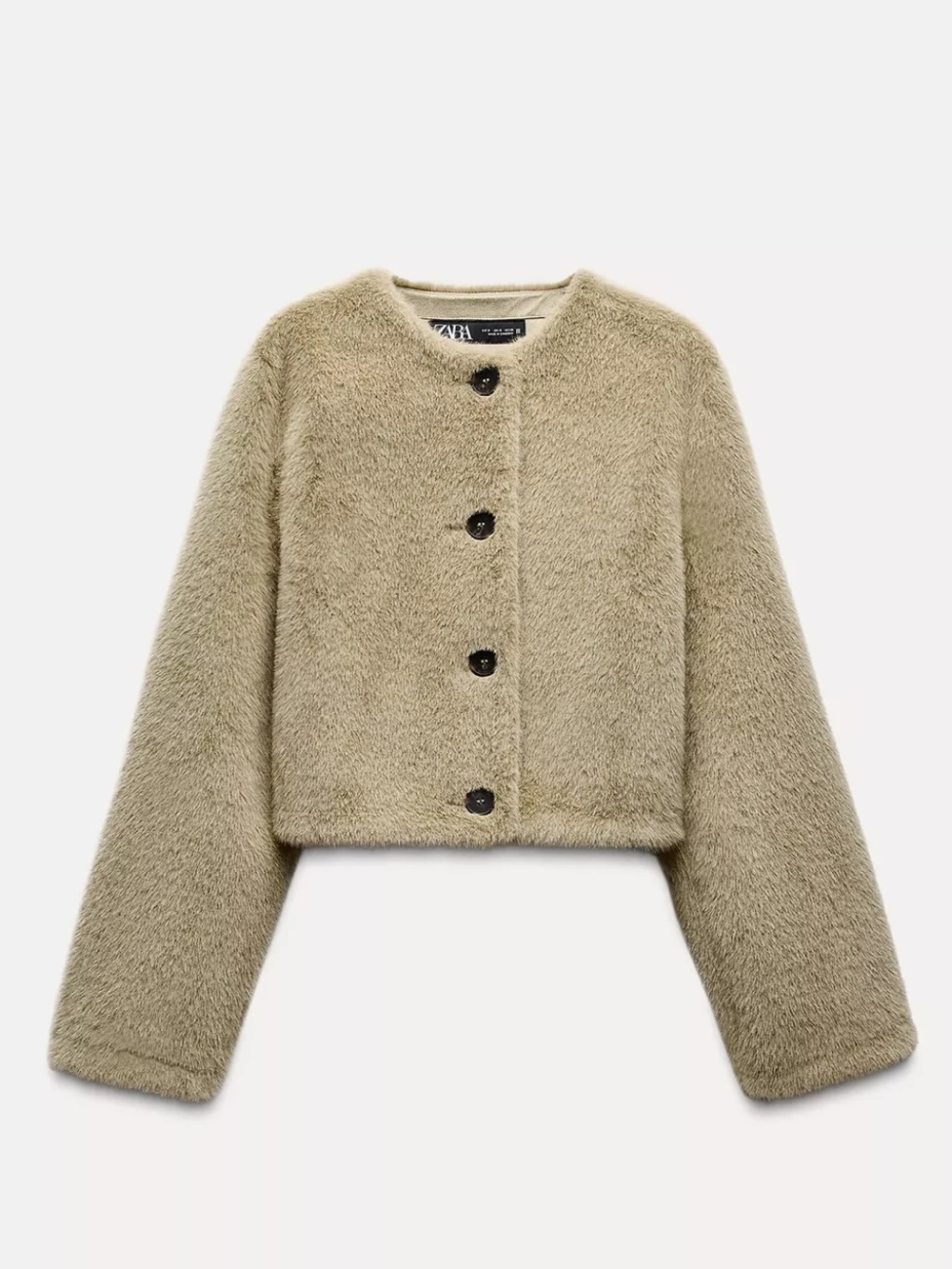 Zara Faux-Sherpa Jacket in tan